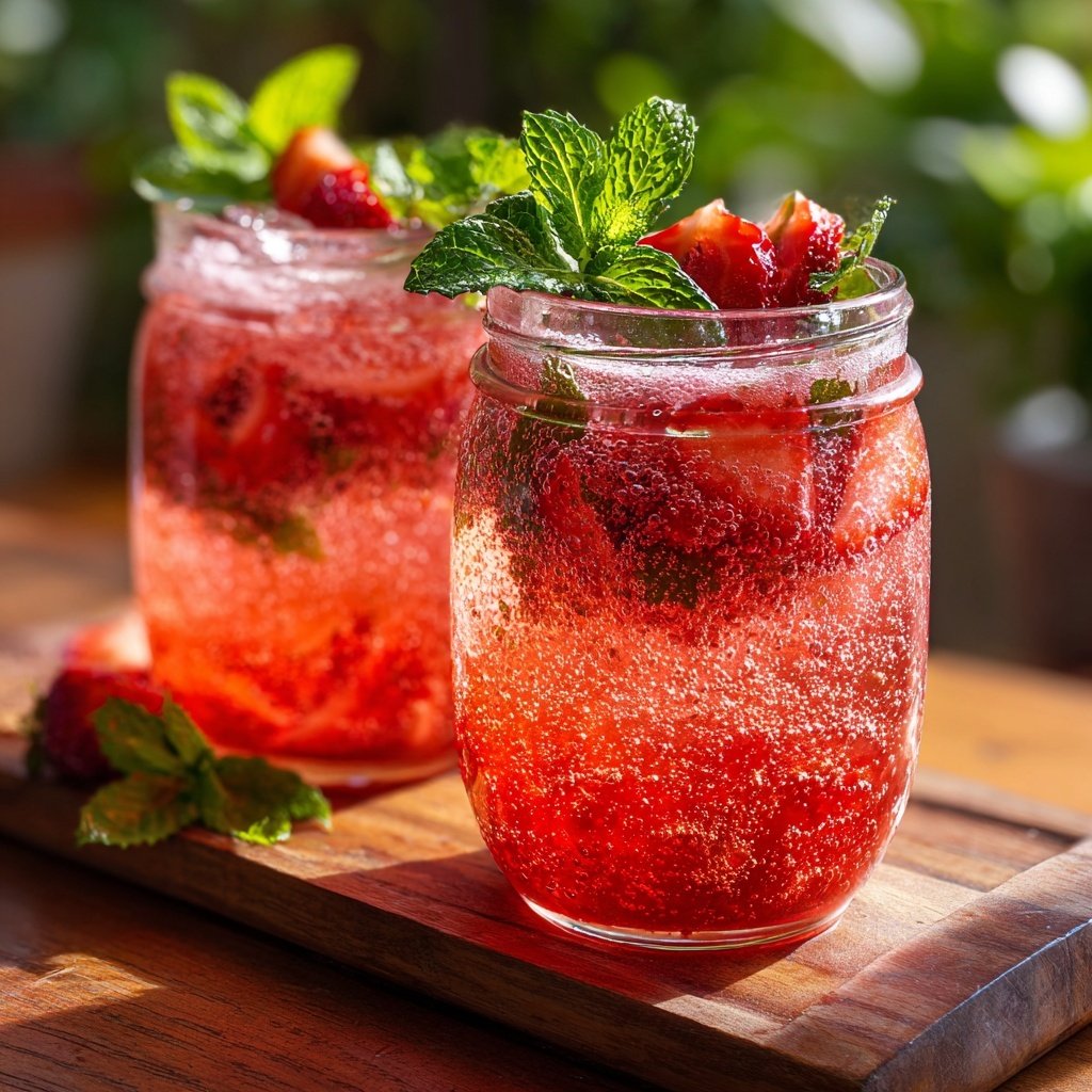 Sparkling Strawberry Spring Drink