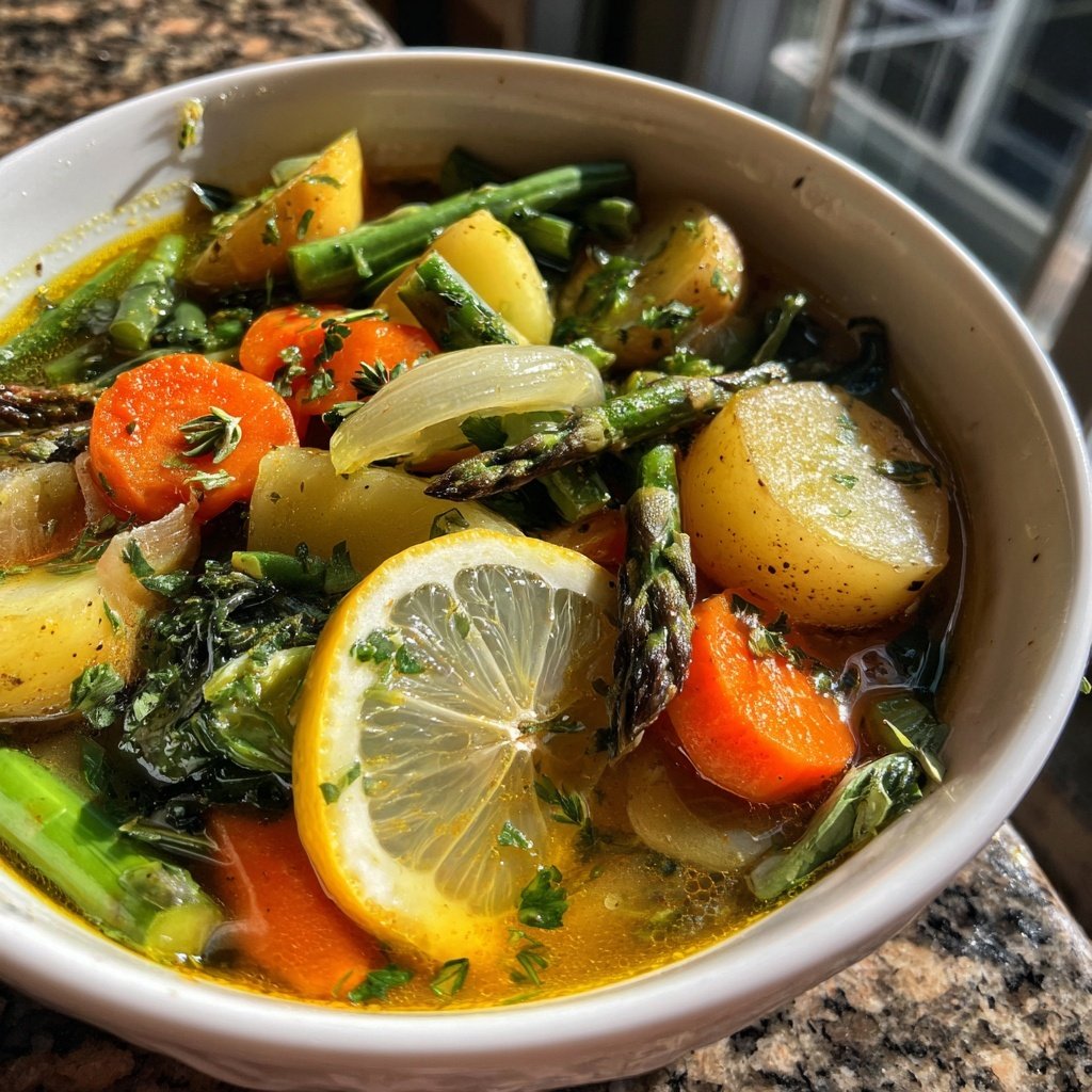 Spring Vegetable Soup With Lemon