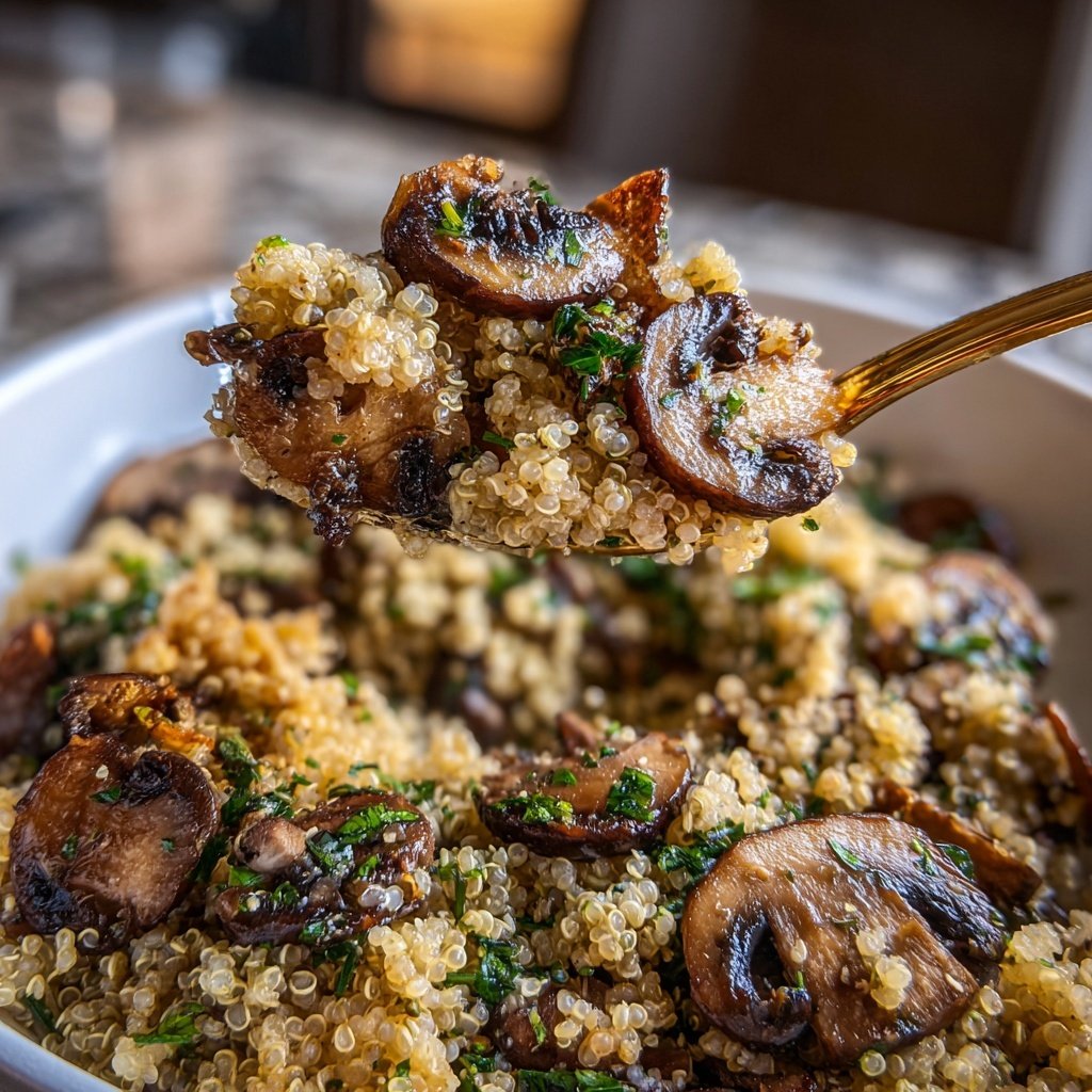 Garlic Butter Mushroom Quinoa