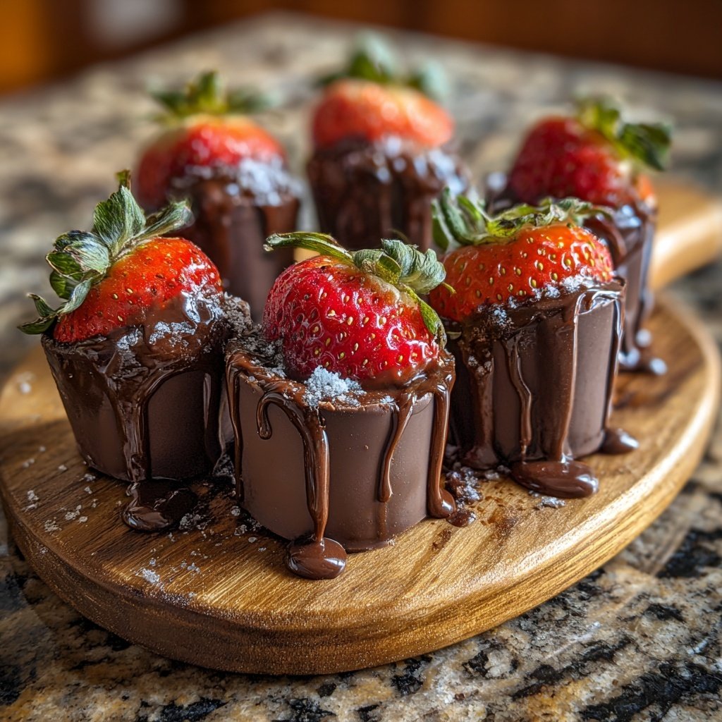 Chocolate Covered Strawberry Dessert Shooters