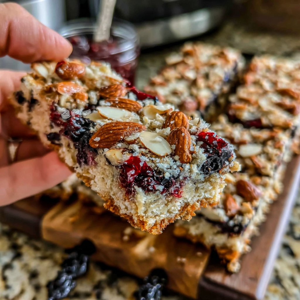 Blueberry Almond Breakfast Oat Bars